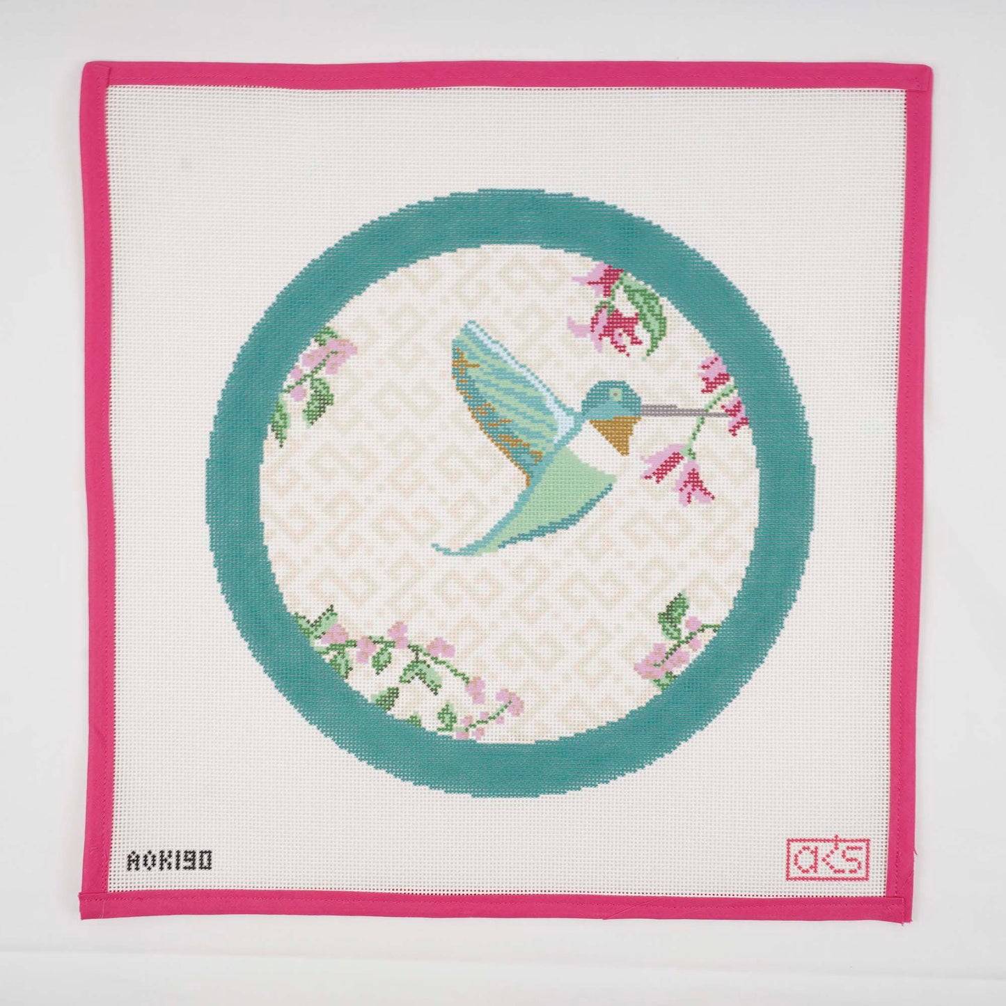 Teal Green Hummingbird Round Pillow