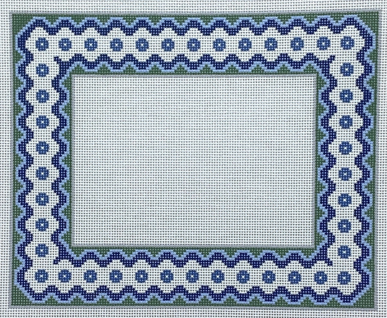 Ric Rac Picture Frame - Blue and Green 5x7"