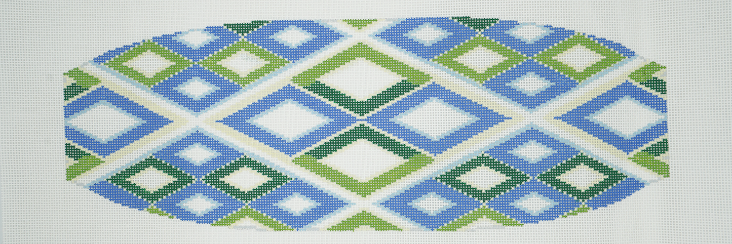 Blue and Green Geometric Cummerbund