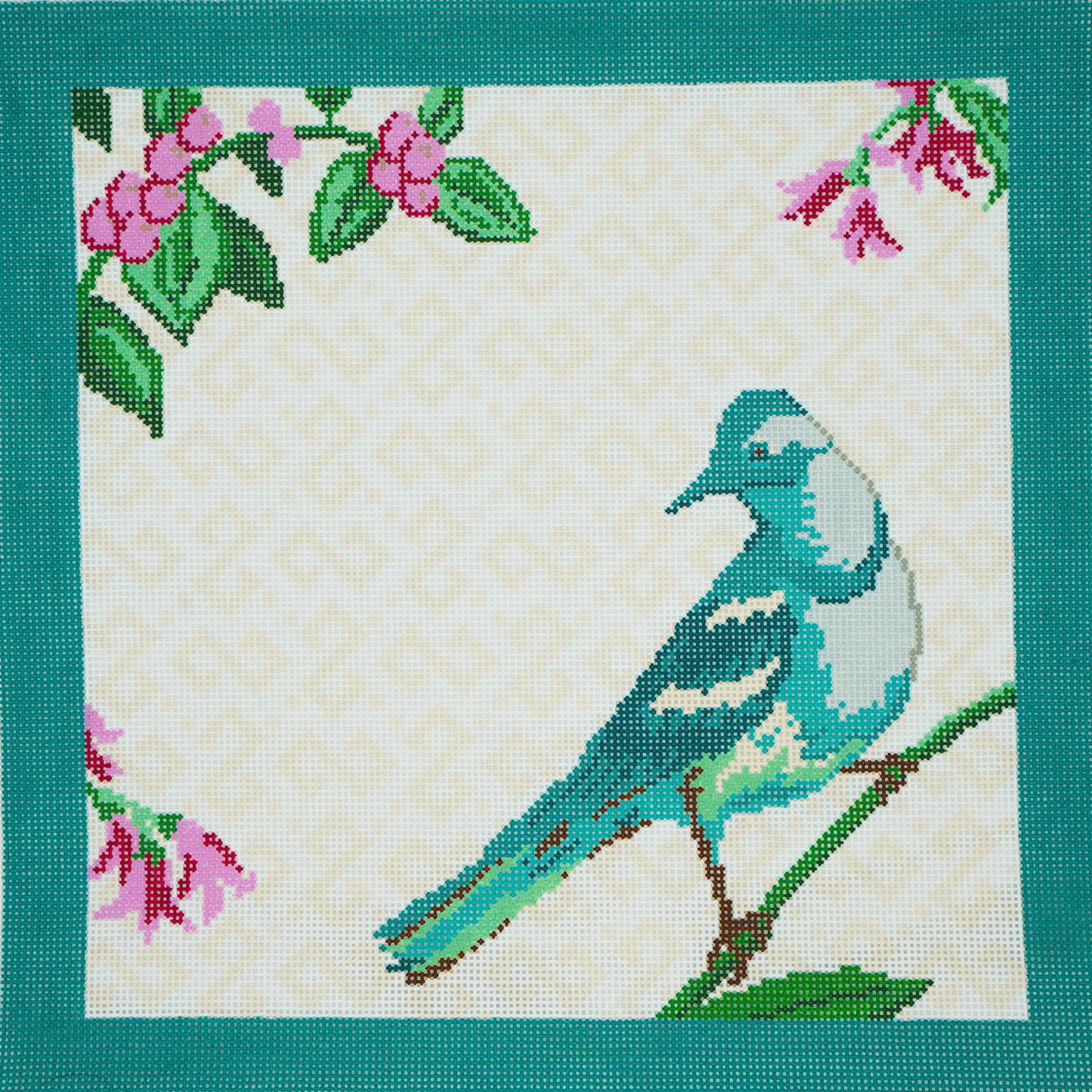 Teal Green Bird Pillow (Square)
