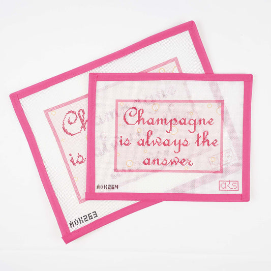 Champagne Is Always the Answer - Pink Bubbles on 13 mesh