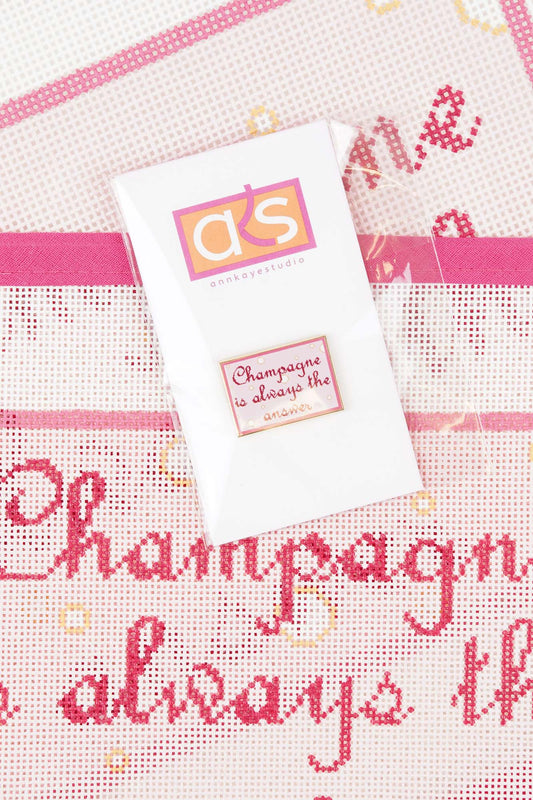 Champagne Is Always the Answer Pink Bubbles Needleminder