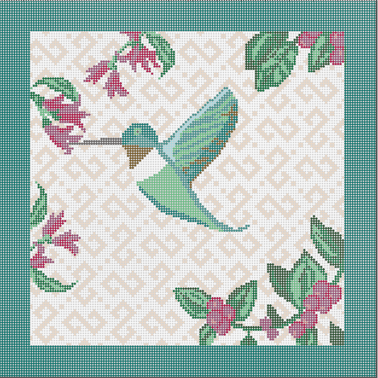 12" Square Hummingbird Pillow