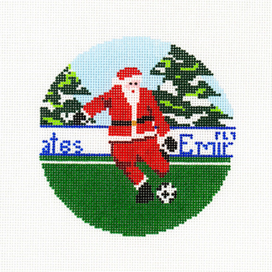 Sporty Santa Ornament - Soccer Santa