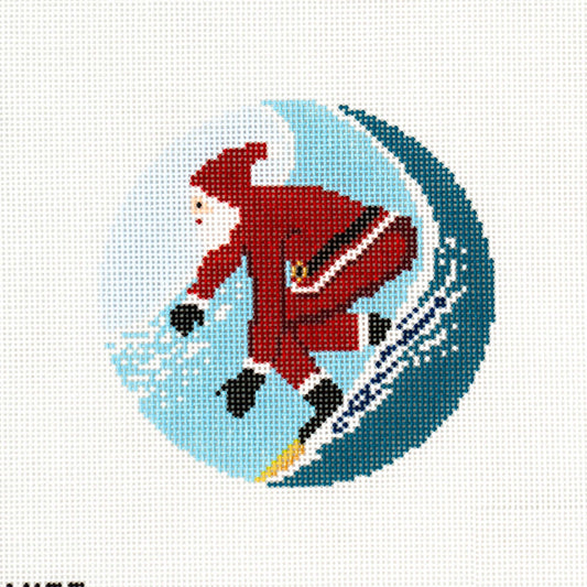 Sporty Santa Ornament - Surfing Santa