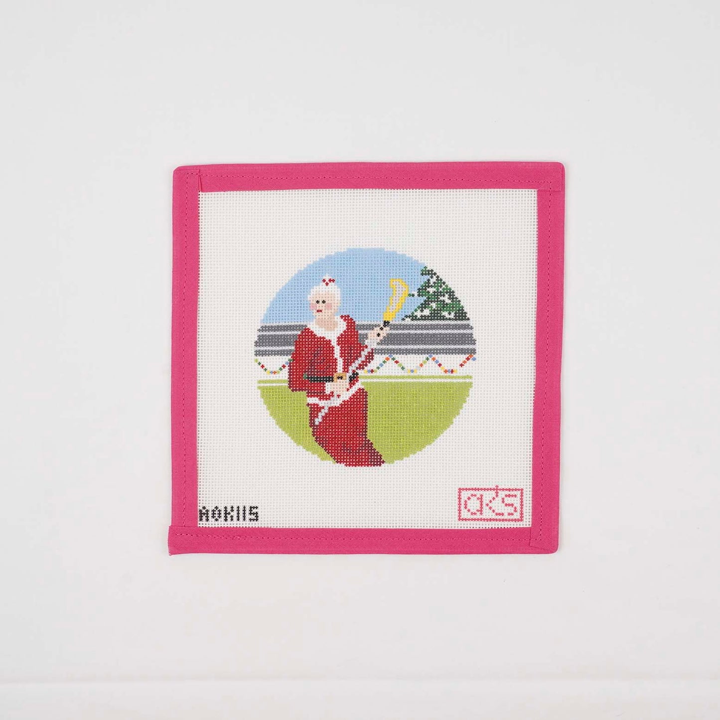Sporty Mrs. Claus Ornament - Lacrosse