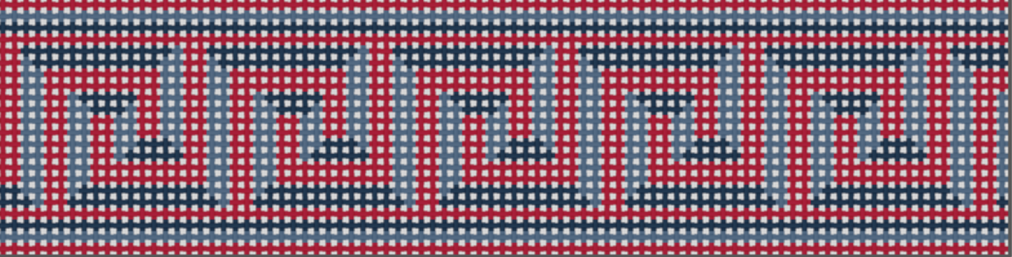 Red and Blue Greek Key Belt