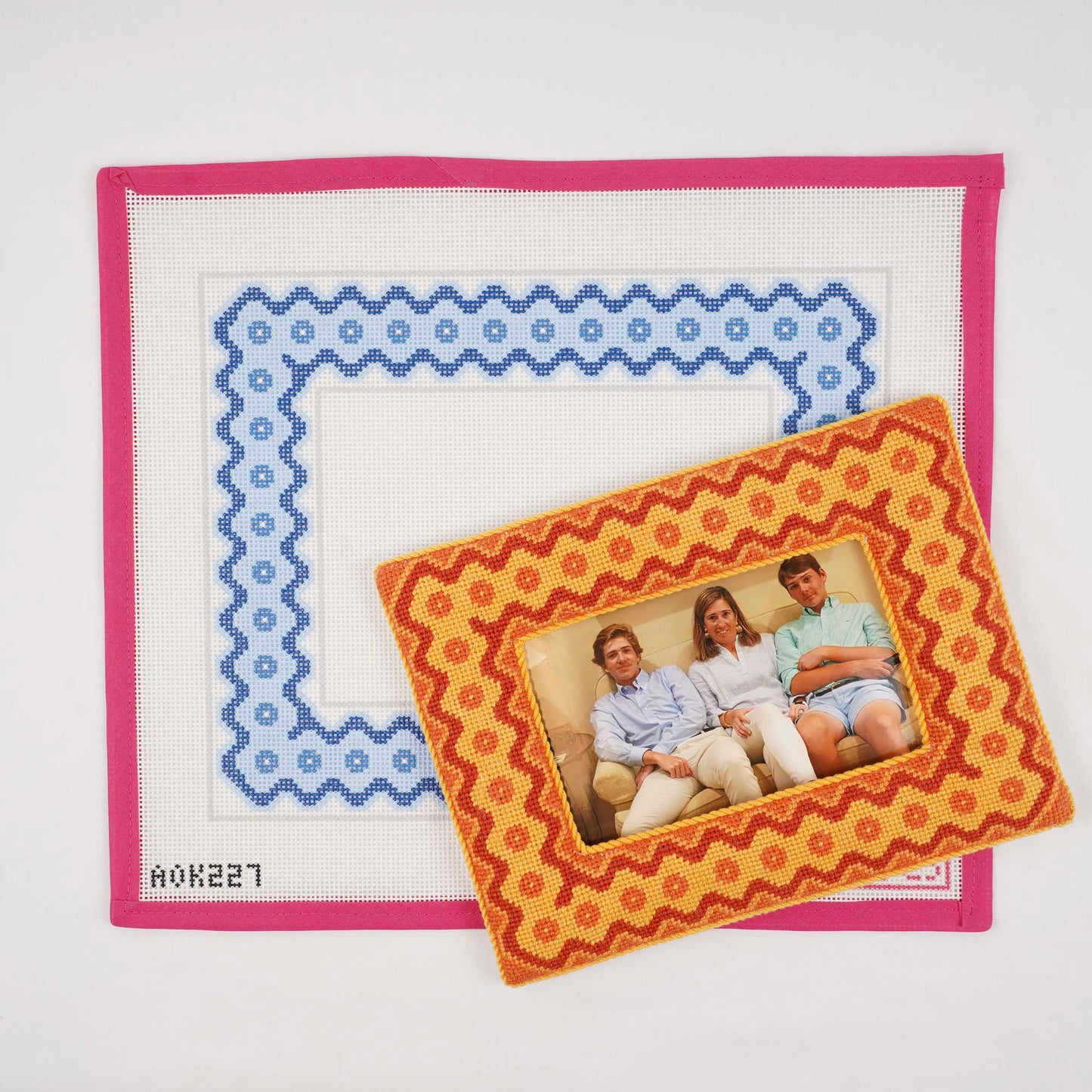 Ric Rac Picture Frame - Blue 5x7"