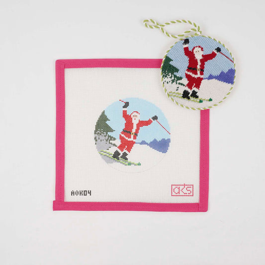 Sporty Santa Ornament - Skiing Santa
