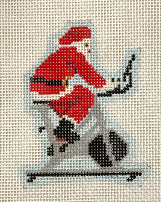 Sporty Santa on 13 Mesh - Spinning Santa