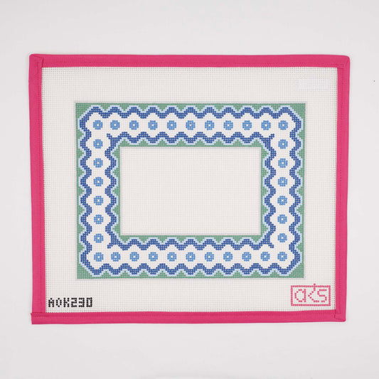 Ric Rac Picture Frame - Blue and Green 4x6"