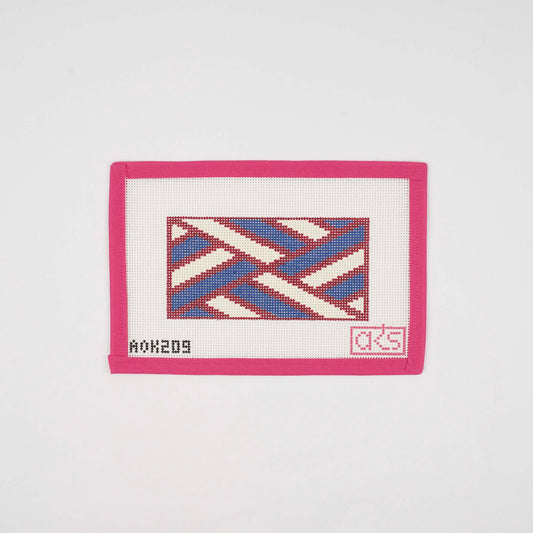 Chippendale Wallet Insert Burgundy and Blue