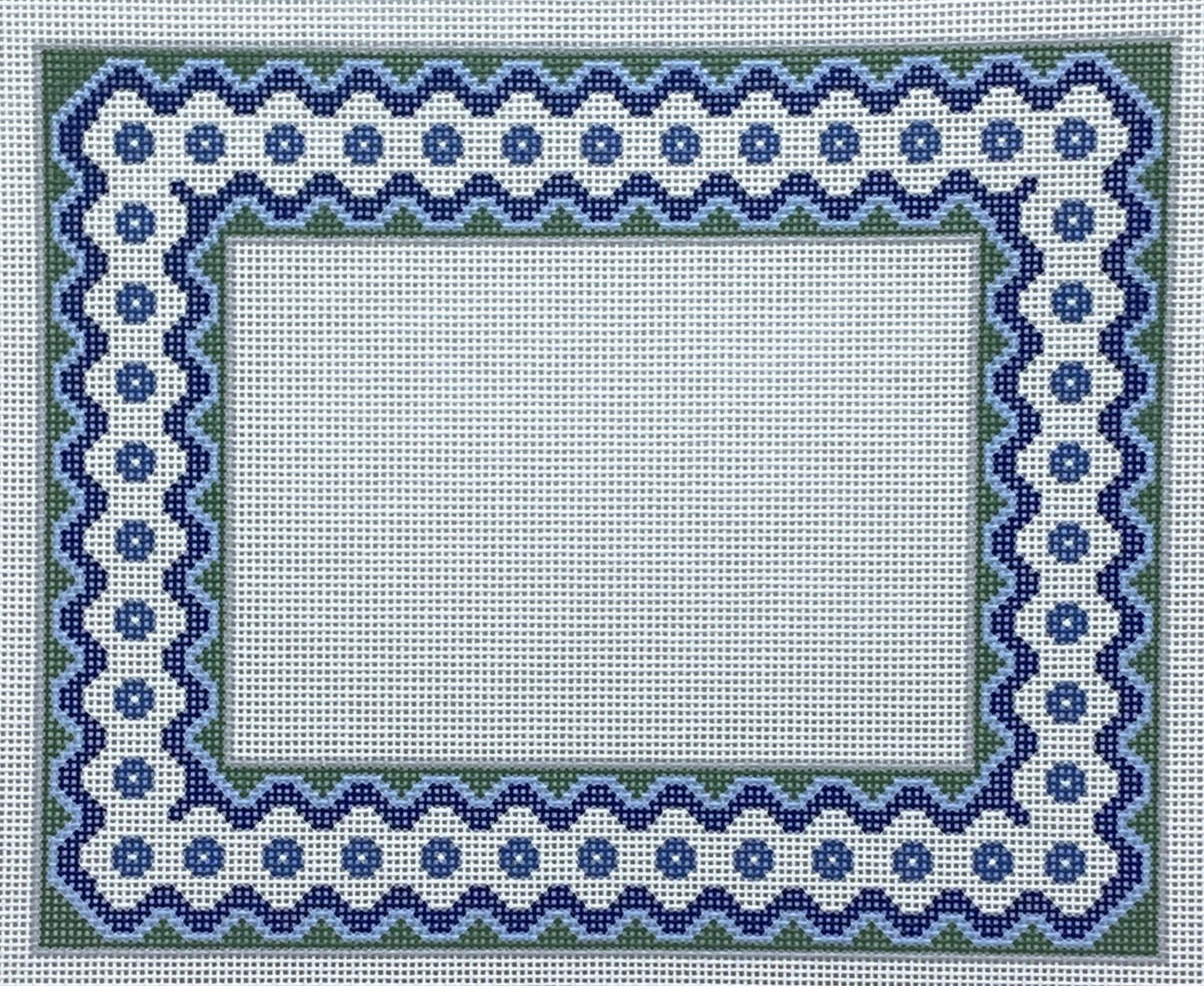 Ric Rac Picture Frame - Blue and Green 4x6"