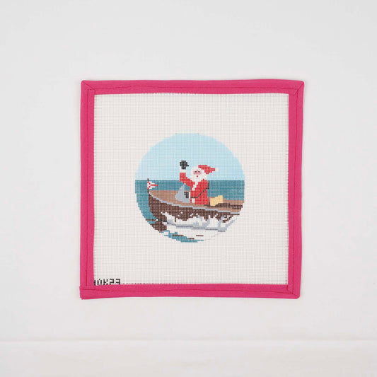 Sporty Santa Ornament - Boating Santa