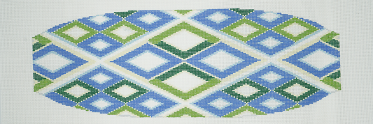 Blue and Green Geometric Cummerbund