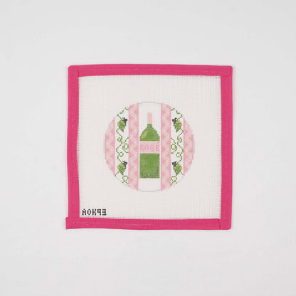 A Bottle of Rosé Wine Coaster
