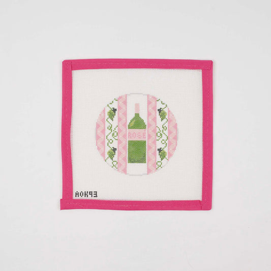 A Bottle of Rosé Wine Coaster