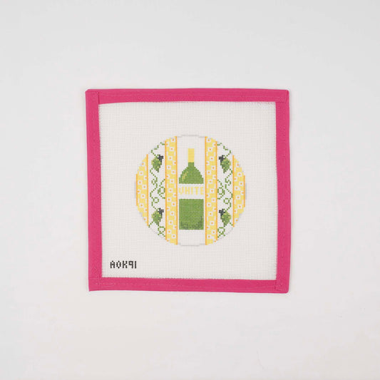 A Bottle of White Wine Coaster