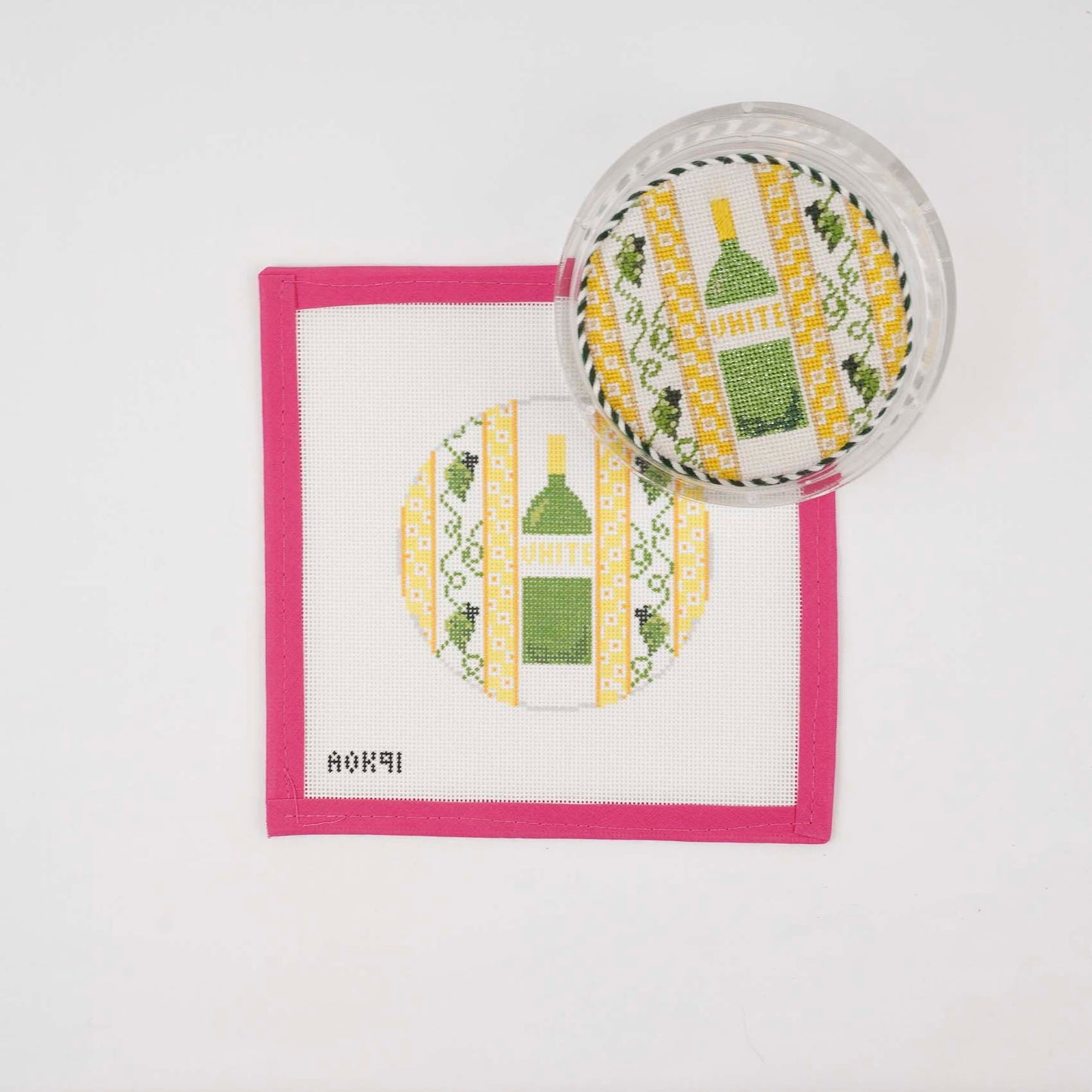 A Bottle of White Wine Coaster