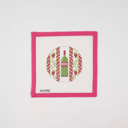 A Bottle of Red Wine Coaster