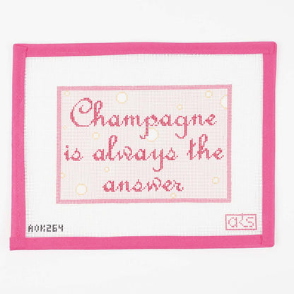 Champagne Is Always the Answer - Pink Bubbles on 18 Mesh