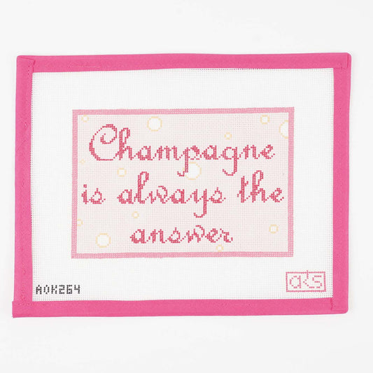 Champagne Is Always the Answer - Pink Bubbles on 18 Mesh