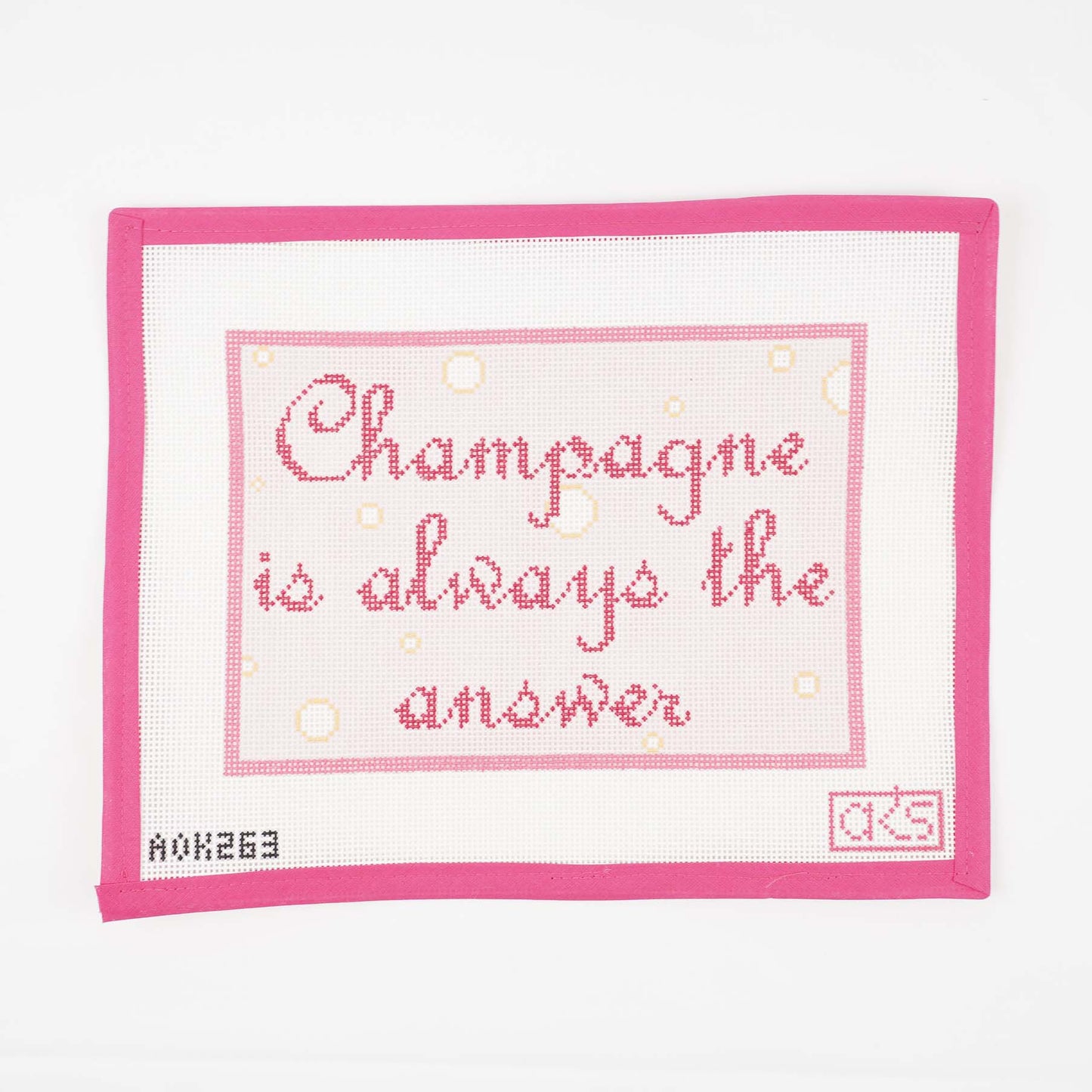 Champagne Is Always the Answer - Pink Bubbles on 13 Mesh