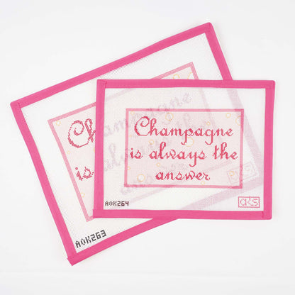 Champagne Is Always the Answer - Pink Bubbles on 13 mesh