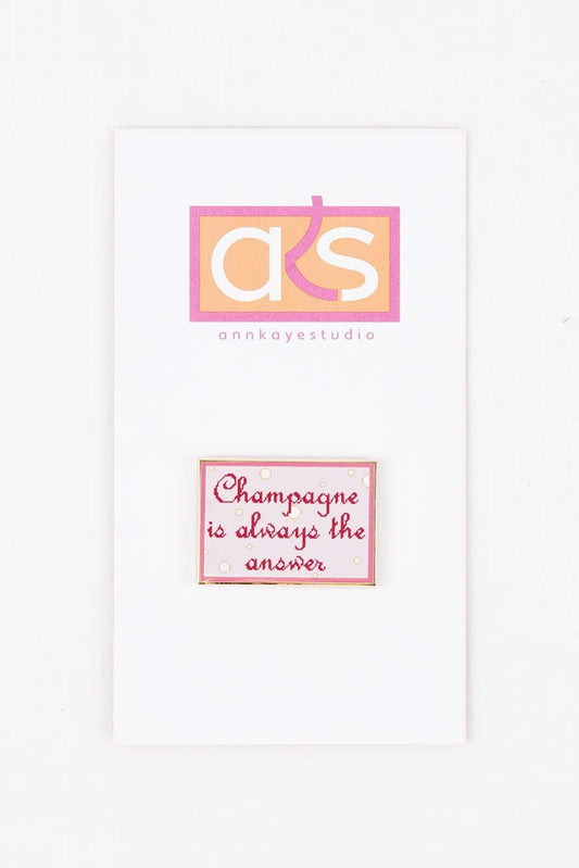 Champagne Is Always the Answer Pink Bubbles Needleminder