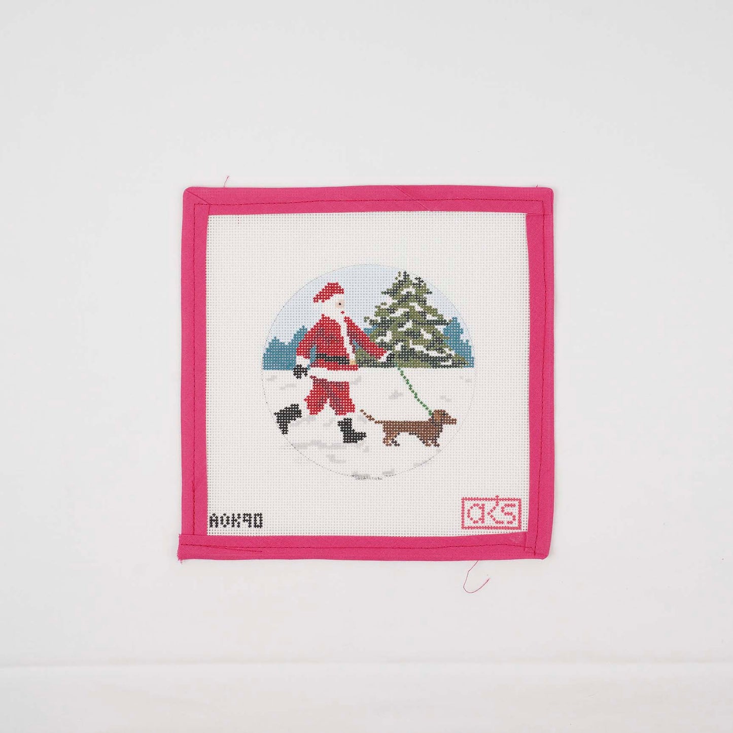 Sporty Santa Ornament - Dog Walker - Dachshund