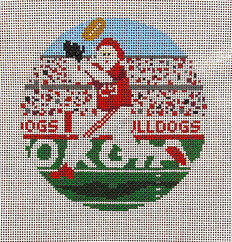 Georgia Bulldogs Football Sporty Santa Ornament