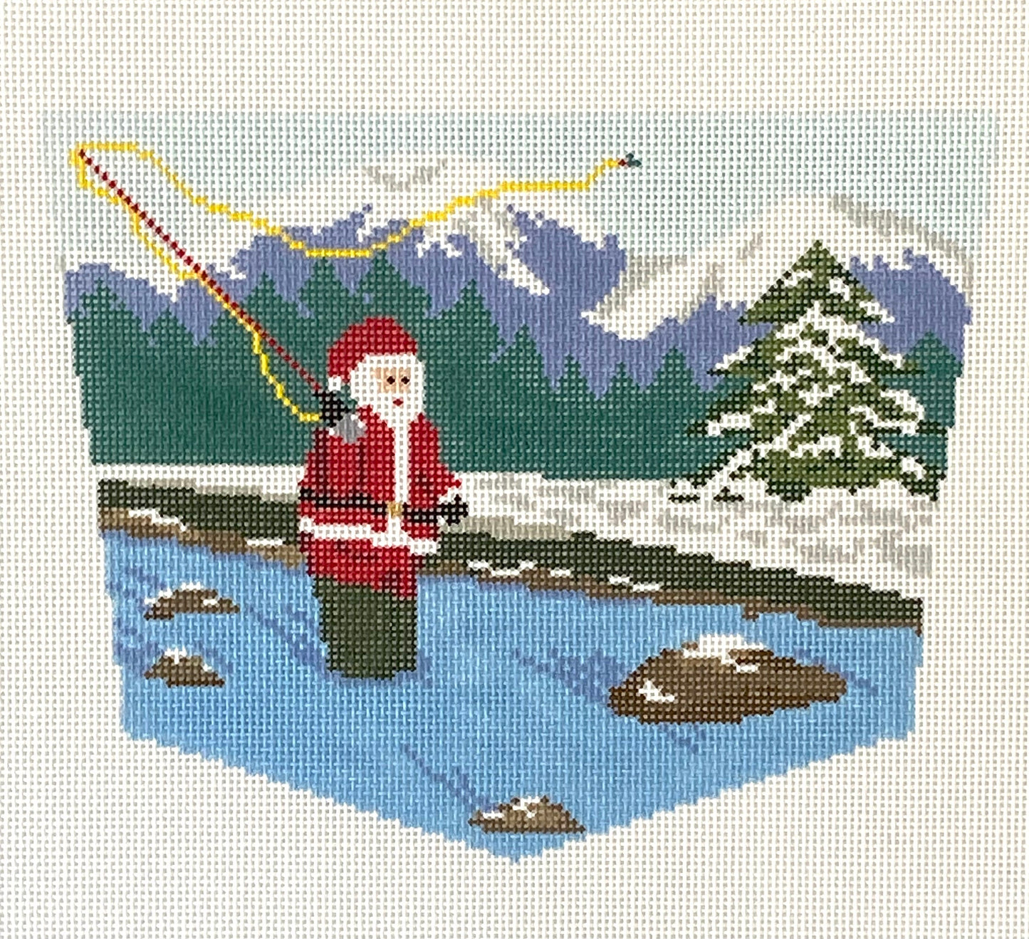 Fly Fishing Sporty Santa Stocking Cuff