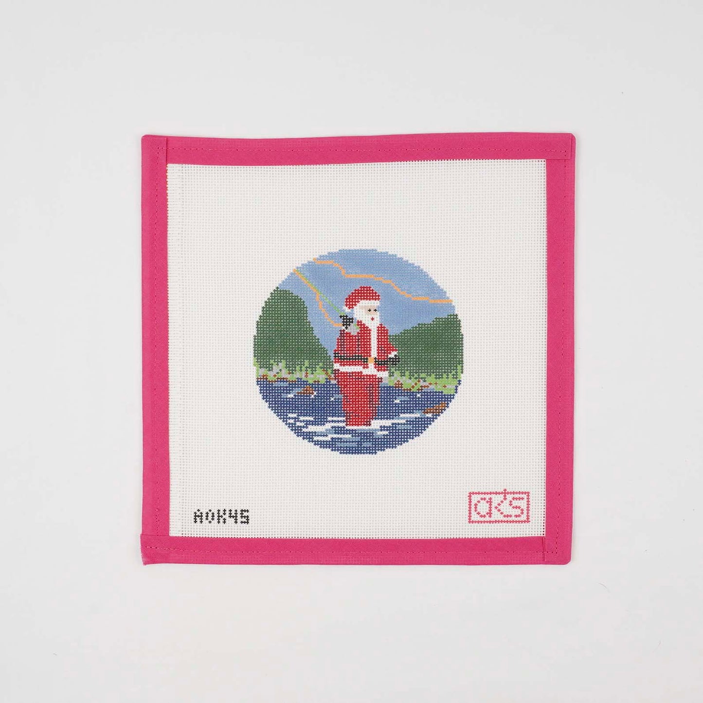 Sporty Santa Ornament - Fly Fishing Santa