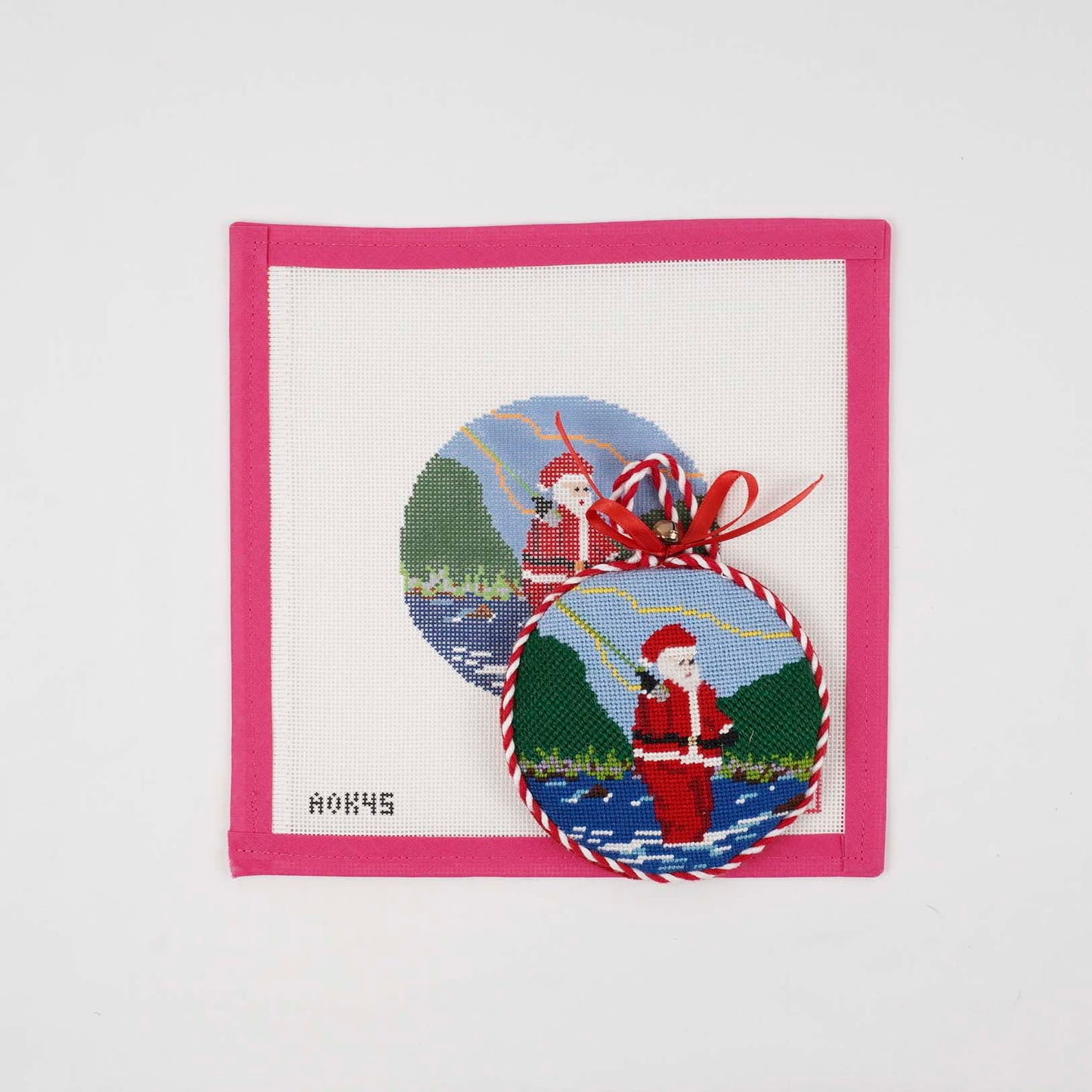 Sporty Santa Ornament - Fly Fishing Santa