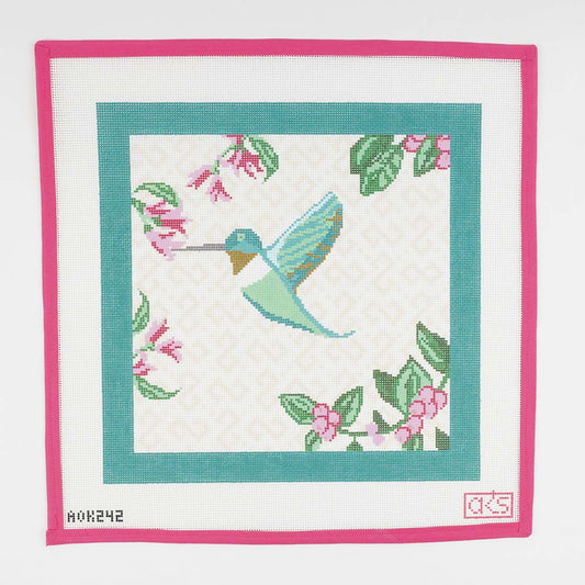 12" Square Hummingbird Pillow
