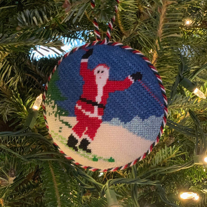 Sporty Santa Ornament - Skiing Santa