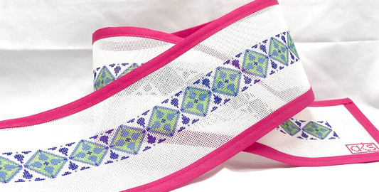 Green and Blue Geometric Belt