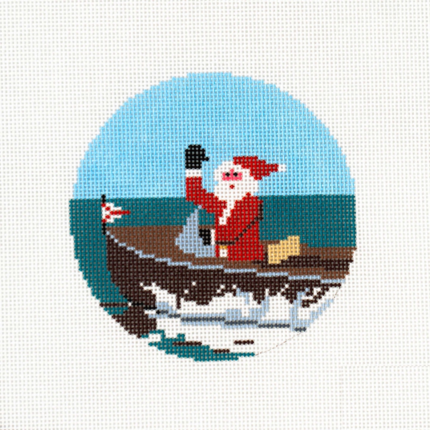 Sporty Santa Ornament - Boating Santa