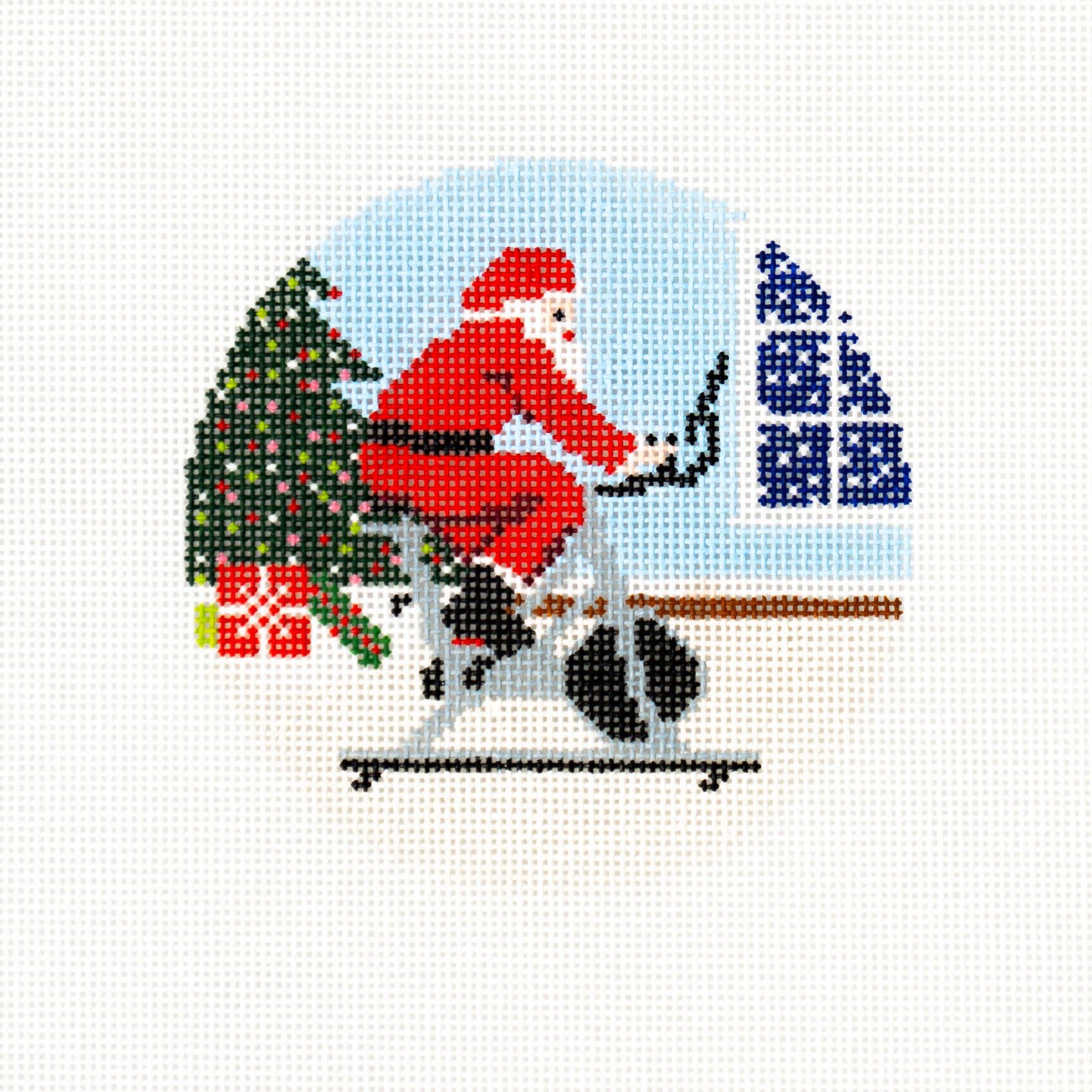 Sporty Santa Ornament - Spinning Santa
