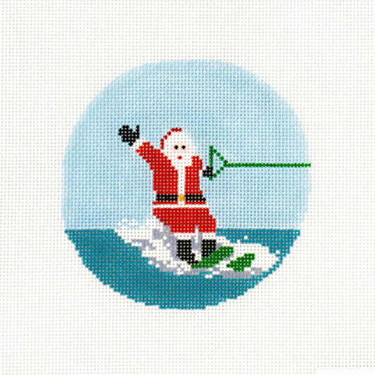 Sporty Santa Ornament - Waterskiing Santa