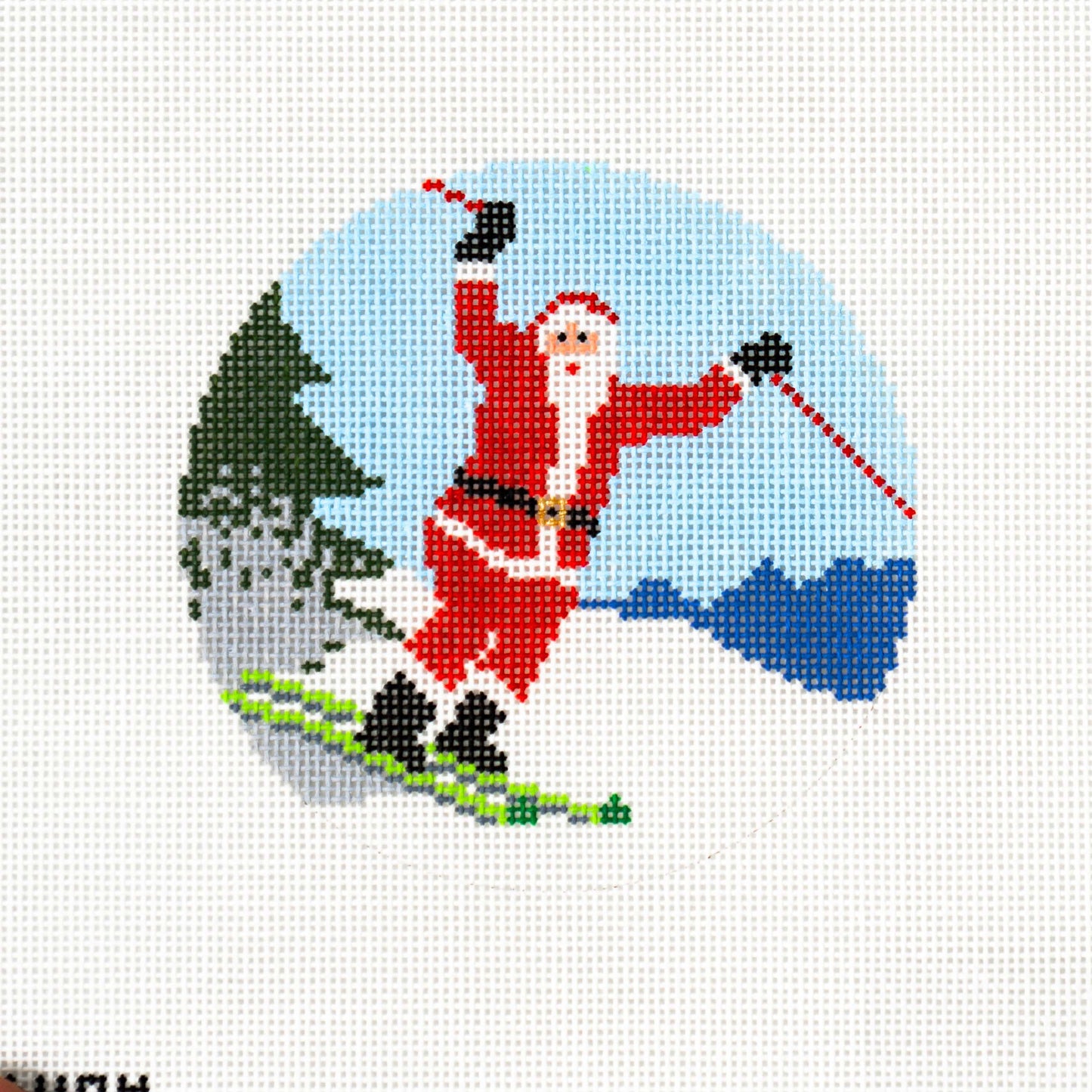 Sporty Santa Ornament - Skiing Santa