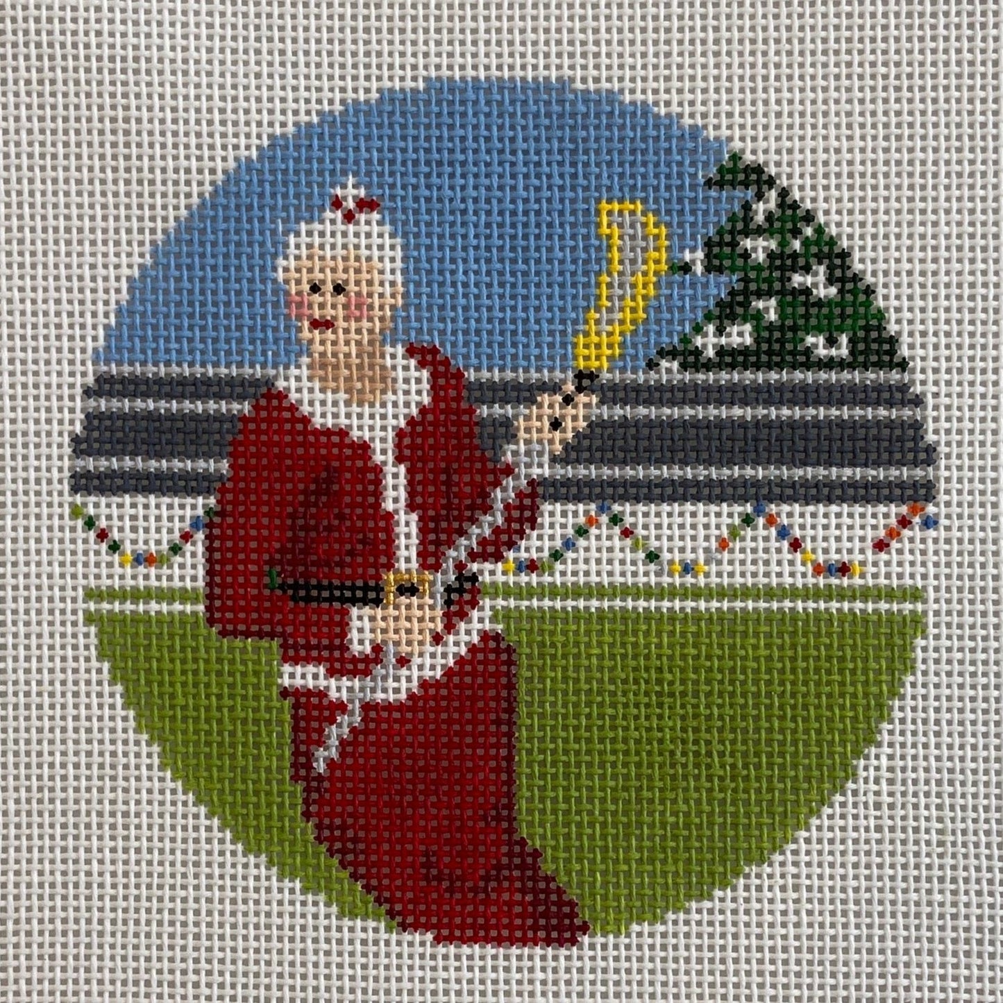 Sporty Mrs. Claus Ornament - Lacrosse