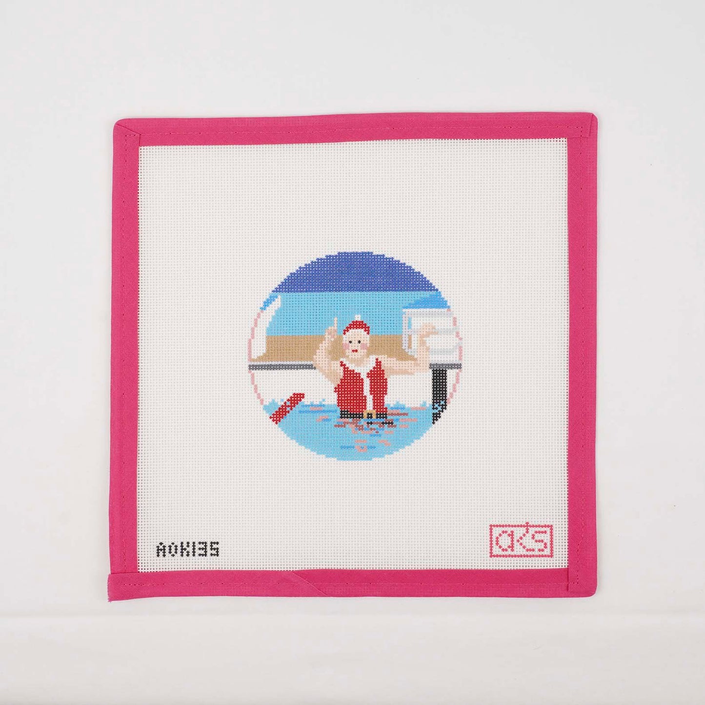 Sporty Mrs. Claus Ornament - Swimming Mrs. Claus