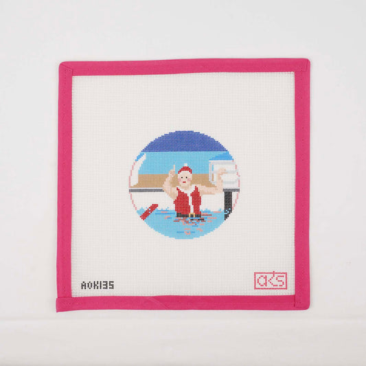 Sporty Mrs. Claus Ornament - Swimming Mrs. Claus