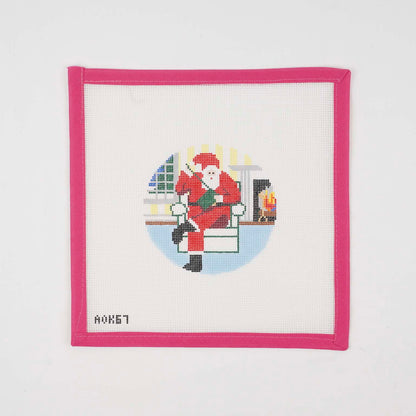 Sporty Santa Ornament - Needlepointing Santa