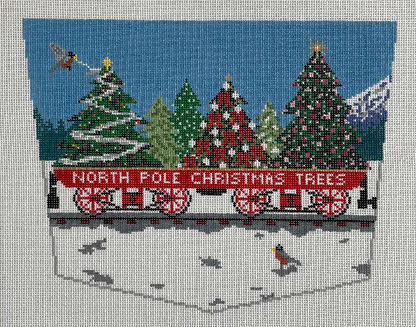 North Pole Christmas Trees Stocking Cuff