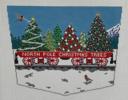 North Pole Christmas Trees Stocking Cuff