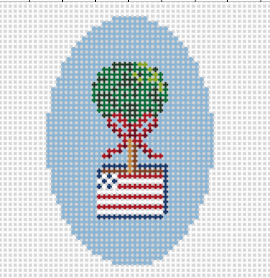 4th of July Topiary Ornament (Oval)