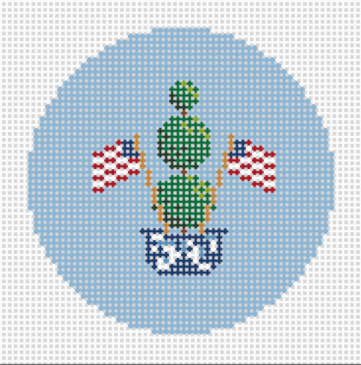 4th of July Topiary Round