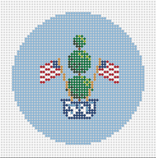 4th of July Topiary Round